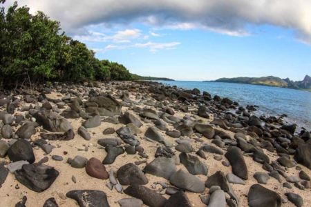 Pebble beach in Flores