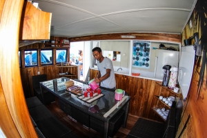 Kitchen area of our Komodo Liveaboard